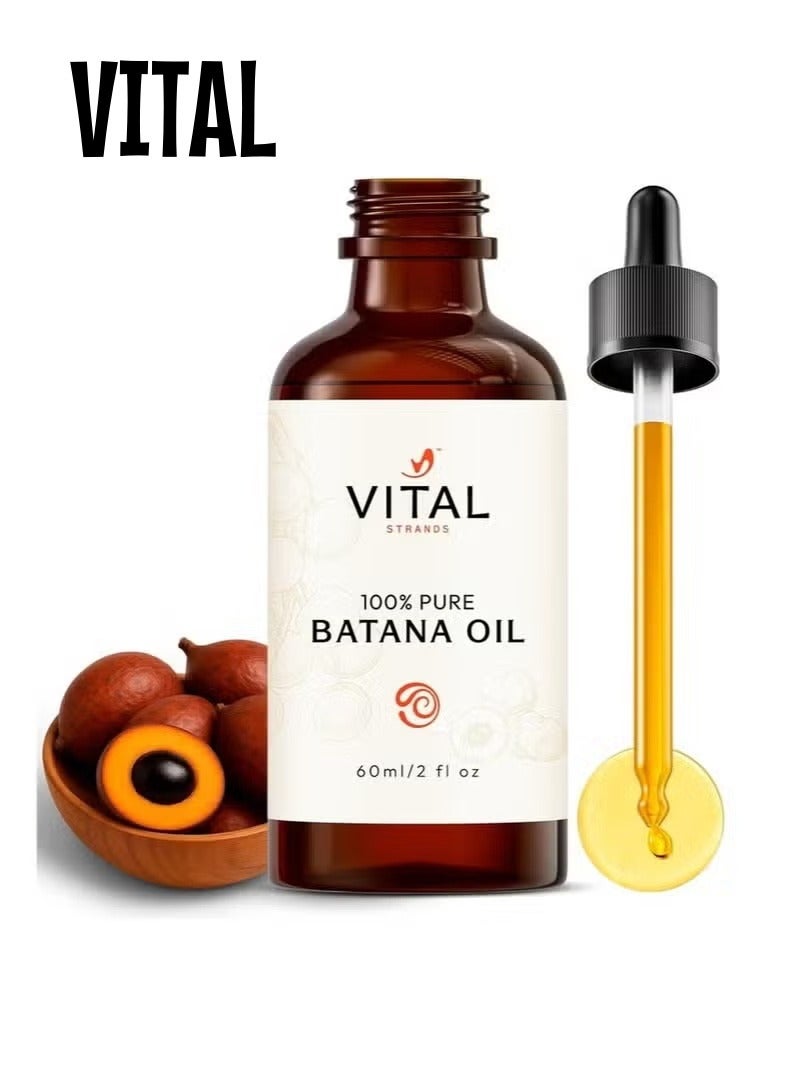VITAL 100% Organic Batana Oil for Hair Growth - Strengthens Hair, Reduces Breakage, Enhances Shine - Raw and Pure, Non-Greasy - No Silicones, Sulfates, or Parabens - All Hair Types - 60ml - Image 1